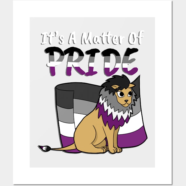 Asexual Pride Lion- With Text Wall Art by marzipanpond